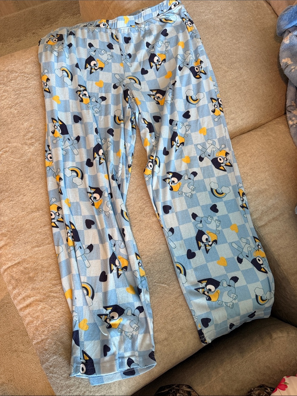 Women’s Light Blue Cartoon Puppy Pajama Pants – Soft Lounge Sleepwear